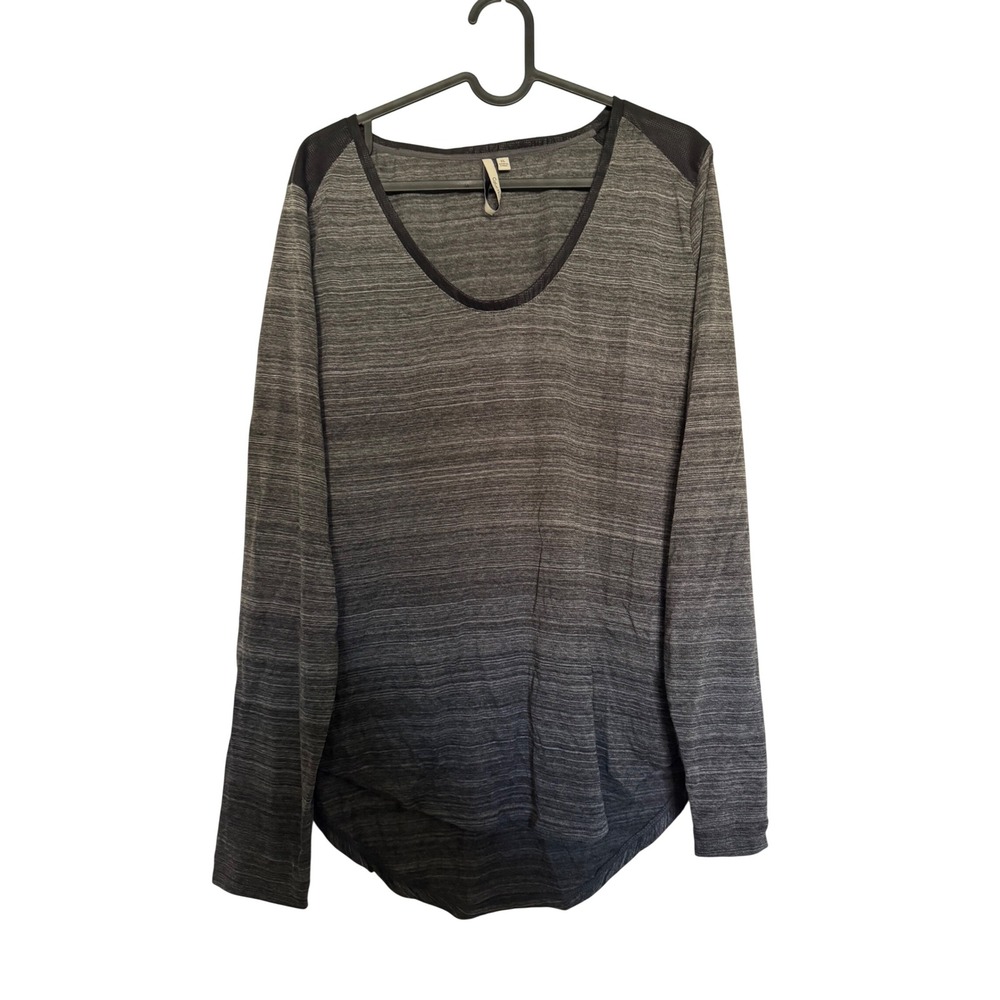 Calvin Klein Performance Womens XL Grey Space Dye Ombre Mesh Long Sleeve Top